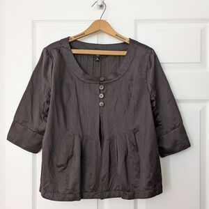 Mossimo  Brown Pleated Crop Sleeve Summer Shrug Pair With Summer Dress